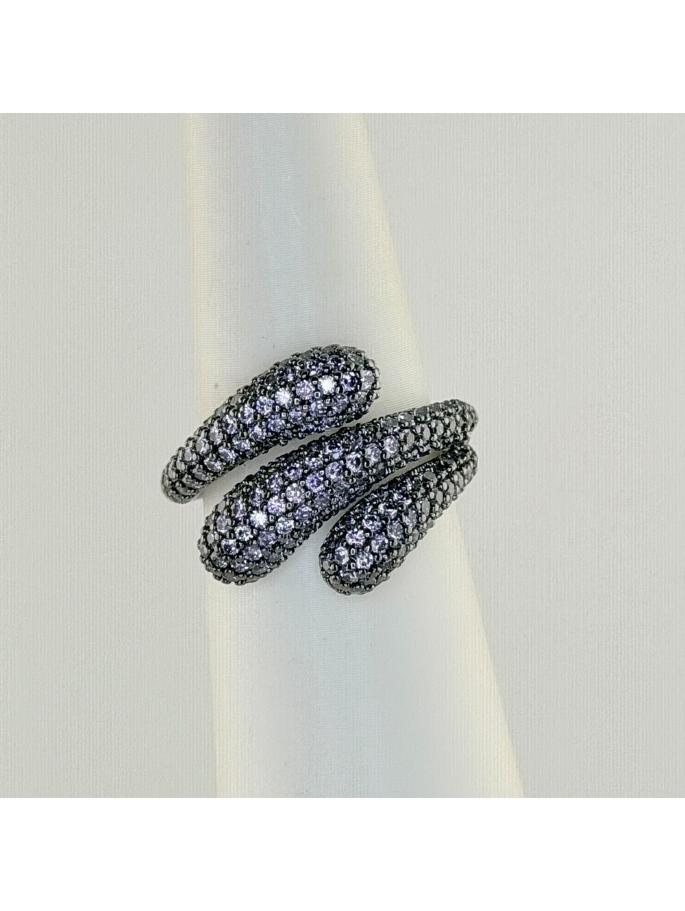 Bomb Party Sirens Ring Sz 10 “Deep Sea Siren’s Serenade” Amethyst Hematite Pave